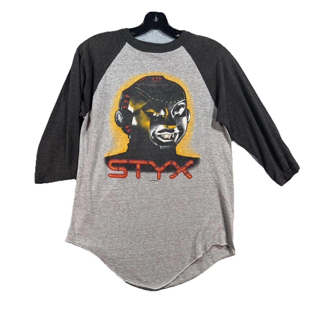 VTG 1983 STYX Kilroy Was Here Tour Raglan Band T Shirt Single Stitch Medium 80's